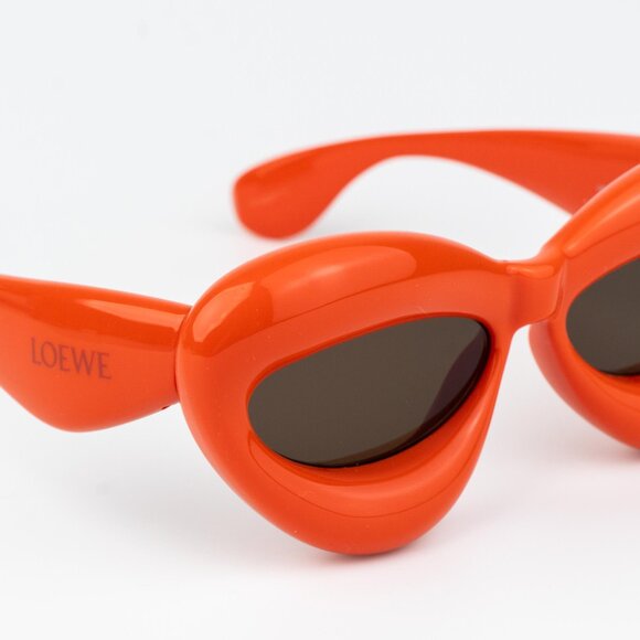 Loewe INFLATED Men Sunglasses Orange Brown Cat Eye LW40097I 42E NEW AUTHENTIC - Picture 5 of 10